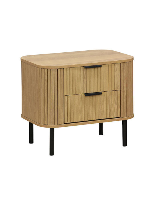 Nachttische Scandi Holz Beige 2Stücke 57x42x50cm
