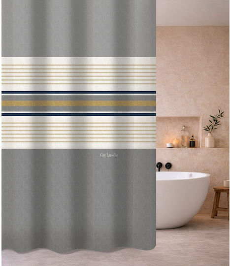 Guy Laroche Pinstripe Κουρτίνα Υφασμάτινη με Τρουκς 240x185cm Γκρι