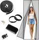 Mosquito Net Door with Velcro with Magnetic Clasp Made of Black Polyester 210x100cm