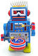 Robot Mecanic Tobă Metalică Jucărie Retro Stil Sci-fi Vintage