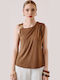 Women's Sleeveless Brown Blouse