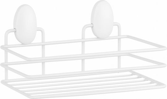 Metalife An der Wand montiertes Badezimmerregal Metallisch 24x11x9cm Weiß