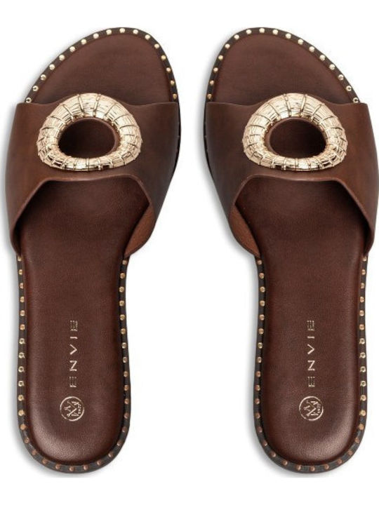 Damen Flache Sandalen Braun