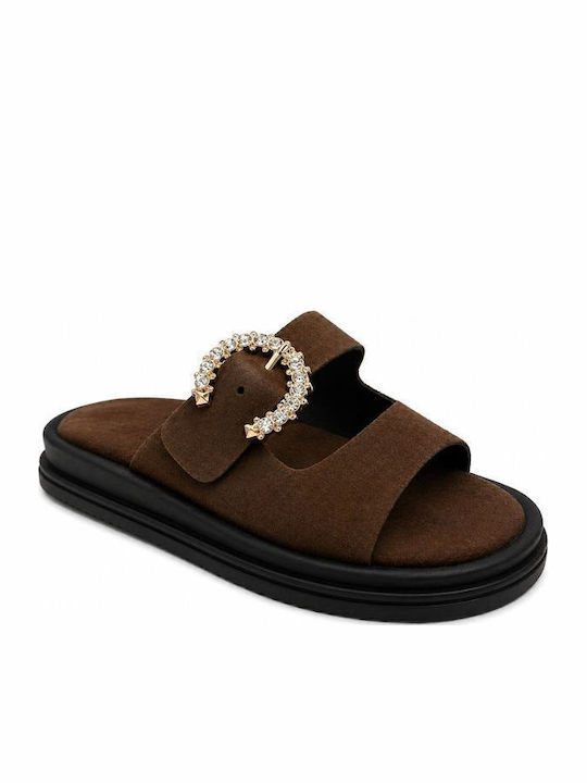 Women's Flat Sandals Flatforms Brown