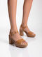 Deri Frauen Anatomisch Flache Sandalen Tabac Braun