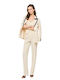 Women's Ecru Suit in Straight Leg