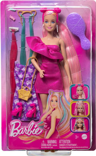Barbie Fun & Fancy Hair Extra-long Colorful Blonde Hair Clothes for Dolls for 3+ Years