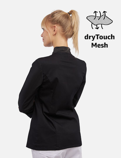 strongAnt Chef Jacket Female Black With Long Sleeve