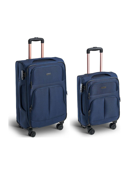 Xplorer Fabric Blue Suitcases With 4 Wheels Set...