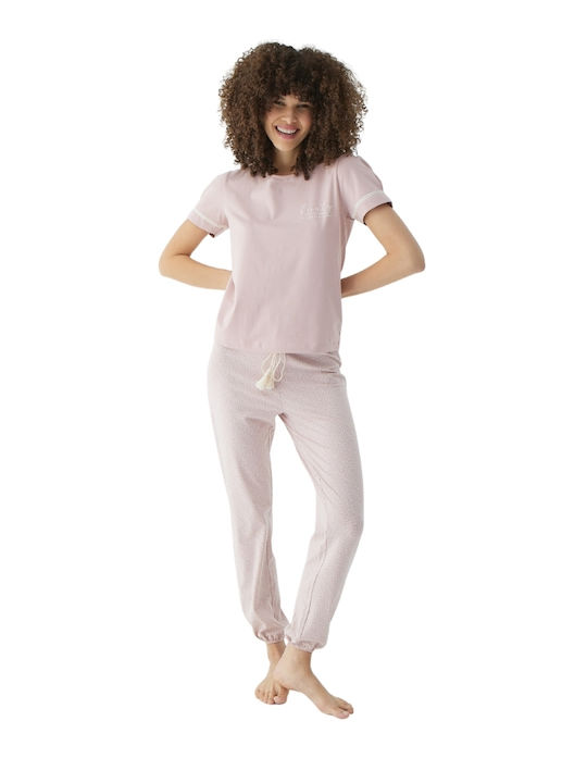Set Pijamale Dama De Vară Pastel Bej