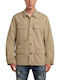 Pocket Langärmeliges Baumwoll-Overshirt in Normale Passform Beige