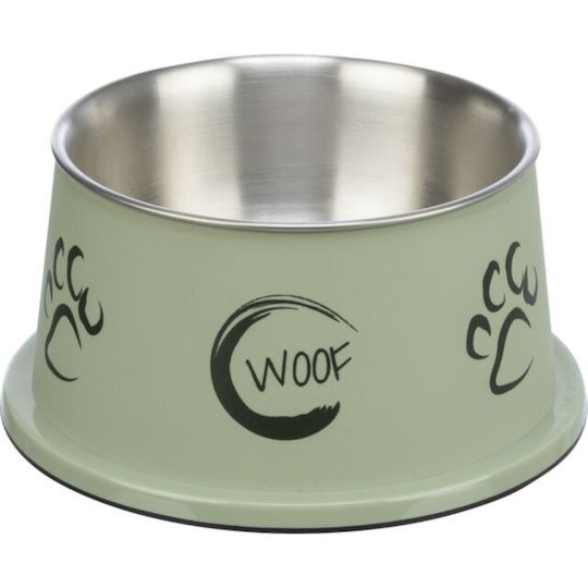 Trixie Long-ear Bol de Mâncare din Oțel Inoxidabil pentru Câine cu Suport 900ml în Culoare Verde