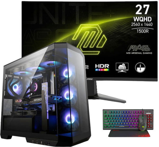 Vengeance Complete 2K Gaming Bundle-V2 MSI Edition Gaming Desktop PC (Ryzen 7-9700X/32GB DDR5/1.0TB SSD/GeForce RTX 5070/No OS) + MSI MAG 27CQ6F VA Curved Monitor 27"