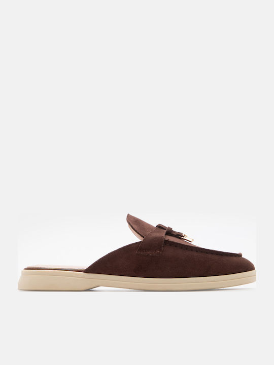 Luigi Mules With Heel In Brown Colour