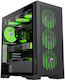 GameMax LEADER 2 Gaming Midi Tower Κουτί Υπολογιστή με Πλαϊνό Παράθυρο και ARGB Φωτισμό Μαύρο