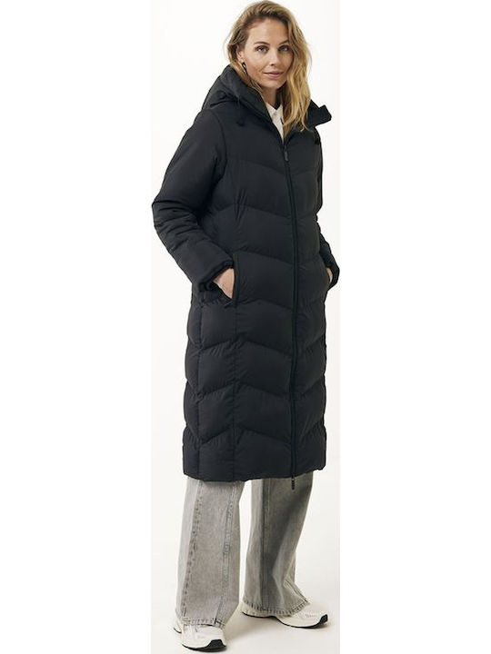 Mexx Long Women's Puffer Jacket for Winter Black