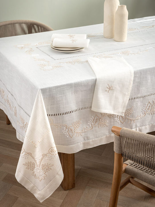 Palamaiki Tablecloth Set 13 Pieces Vintage Beauty Vl105 White 180x270cm
