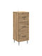Wooden Storage Drawers with 3 Drawers L33xW34.5xH89.5cm