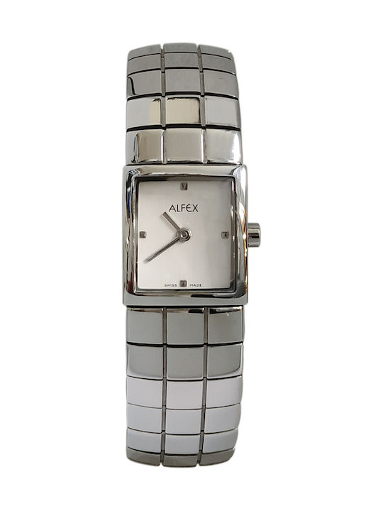 Alfex Womens Watch 20mm Battery With Silver Metal Bracelet