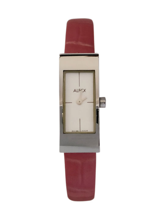 Alfex Damenuhr 32mm Batterie mit Fuchsie Lederarmband