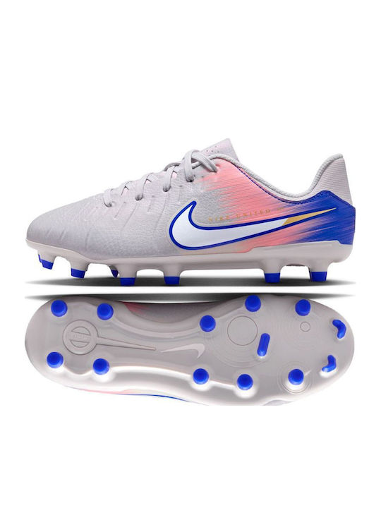 Tiempo Legend 10 Academy Jr FG/MG Παιδικά Ποδοσφαιρικά Παπούτσια με Τάπες Γκρι
