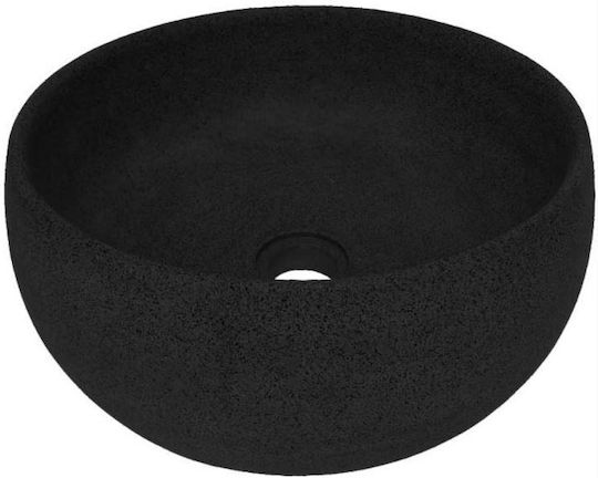 Piccadilly Toba Chiuvetă de Porțelan cu Baterie 35x35cm Neagră