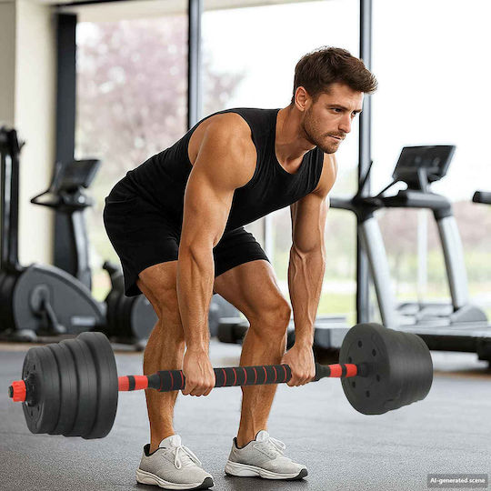 vidaXL Αλτήρες Σετ με Μπάρα Συνολικού Βάρους 40kg