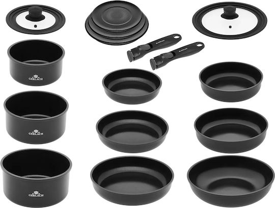 Gerlach Gerlach Kochgeschirr-Set aus Aluminium mit Keramik-Innenbeschichtung 16 Teile