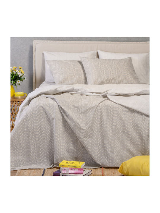 24home.gr Ultra Line Melinen Σετ Σεντόνια Μονά 170x270εκ. Light Grey (3τμχ)