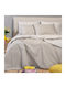 24home.gr Ultra Line Melinen Σετ Σεντόνια Μονά 170x270εκ. Light Grey (3τμχ)