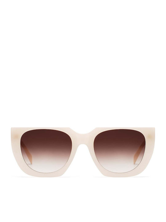 Zeus & Dione Unisex Γυαλιά Ηλίου με Λευκό Κοκκάλινο Σκελετό και Καφέ Ντεγκραντέ Φακό MILOS C4
