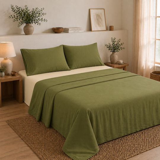 Oxford Home Σετ Υπέρδιπλο 4τμχ 240x260εκ. Λαδί