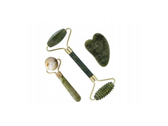 Set Instrument Gua Sha din Jad 3 Bucăți