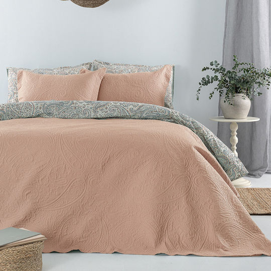 Palamaiki Ella Single Microfiber Coverlet Set Rose 160x240cm 2 Pieces