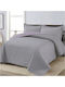 Set Double Coverlets Light Gray/Lilac 220x240cm 3 Pieces