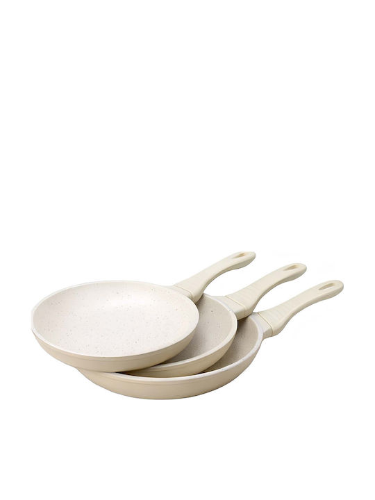 Signature Set 3 Pans 20 24 28cm Non-stick Mineral Coating Beige
