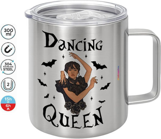 Koupakoupa Wednesday Addams Dance Κούπα Μεταλλική με Καπάκι Καφέ 300ml
