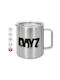 Koupakoupa Dayz Metallic Mug with Lid Brown 300ml KP 18527 Metal Mug Big