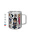 Koupakoupa Koupakoupa Metallische Tasse Mit Deckel Braune 300ml