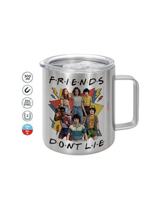Koupakoupa Friends Don't Lie Metallic Mug with Lid Brown 300ml