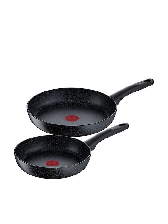 Tefal Set Tigăi din Aluminiu cu Strat de Piatră 2 Bucăți