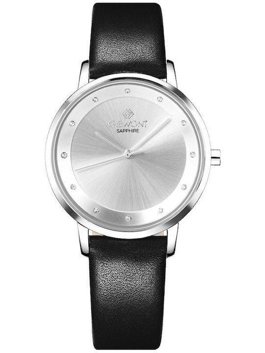 Giewont Womens Watch 34mm Battery With Black Leather Strap