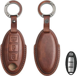 Leather Car Key Case Nissan 3 Buttons