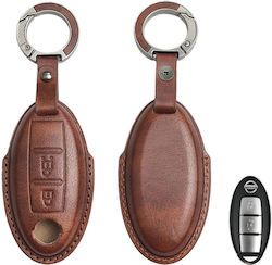 Leather Car Key Case Nissan 2 Buttons