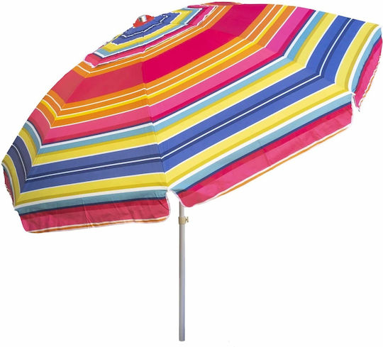 Folding Beach Umbrella Diameter 2.4m Gray