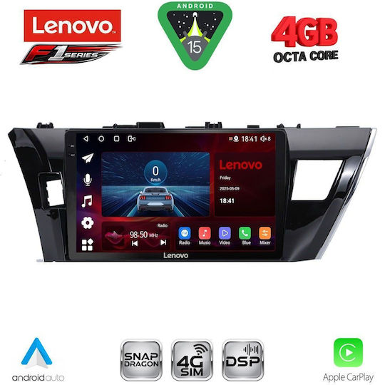 Lenovo Car Audio System for Toyota Corolla 2013-2016 (Bluetooth/USB/WiFi/GPS/Apple CarPlay/Android Auto) with 10" Touch Screen