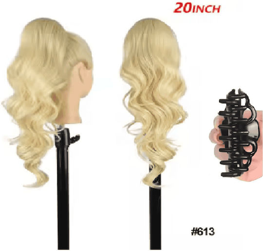 Ponytail Synthetic Hair Kanekalon High Quality Clamper Loose Curl Light Blonde #613 50cm