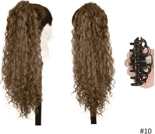 Ponytail Synthetic Hair Kanekalon High Quality Clamper Water Wave Light Chestnut #10 50cm
