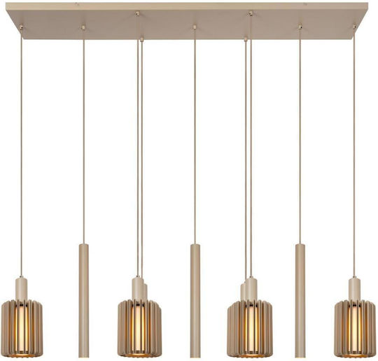 Lucide Lightning Lambres Brown Ceiling Light for 6 E27 Bulbs