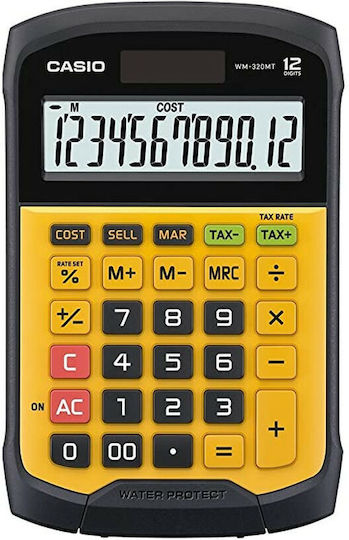 Casio Αριθμομηχανή 10 Ψηφίων σε Κίτρινο Χρώμα